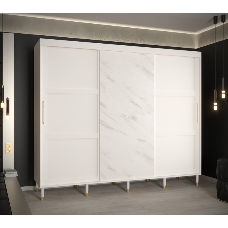 Annajulia Manufactured Wood Wardrobe, White Matt