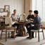 Table ronde avec chaises sans accoudoirs, ensemble de salle à manger pour salon, restaurant-705436294