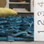 Tapis bleu clair en cuir noué à la main Godsey-803657312
