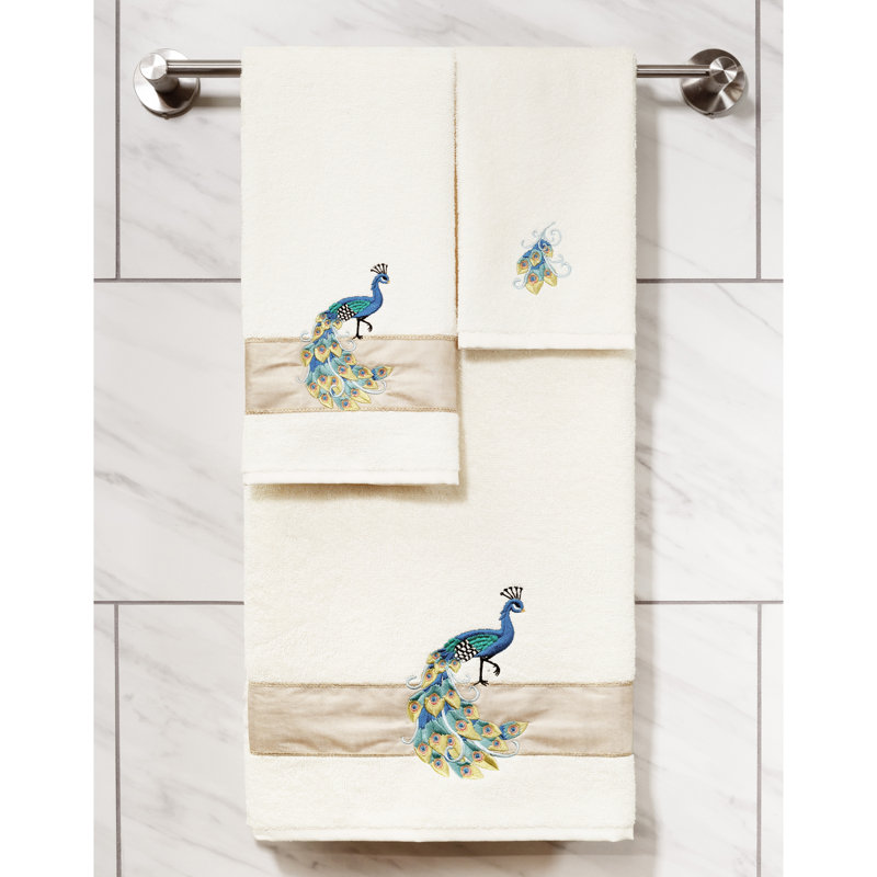 Ensemble de serviettes 3 pièces 100% coton turc, Crème