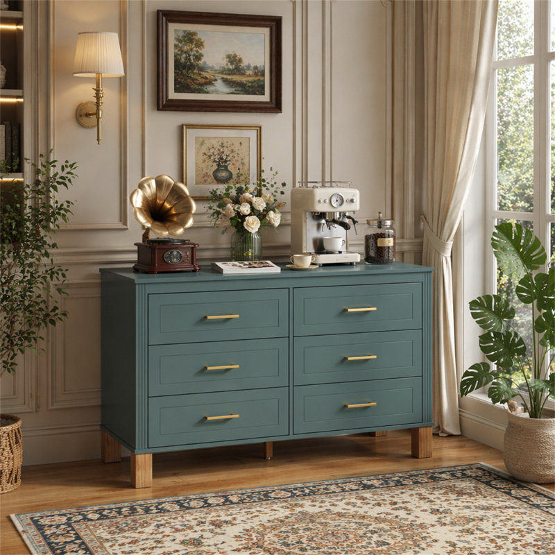 Commode double 6 tiroirs, Blue
