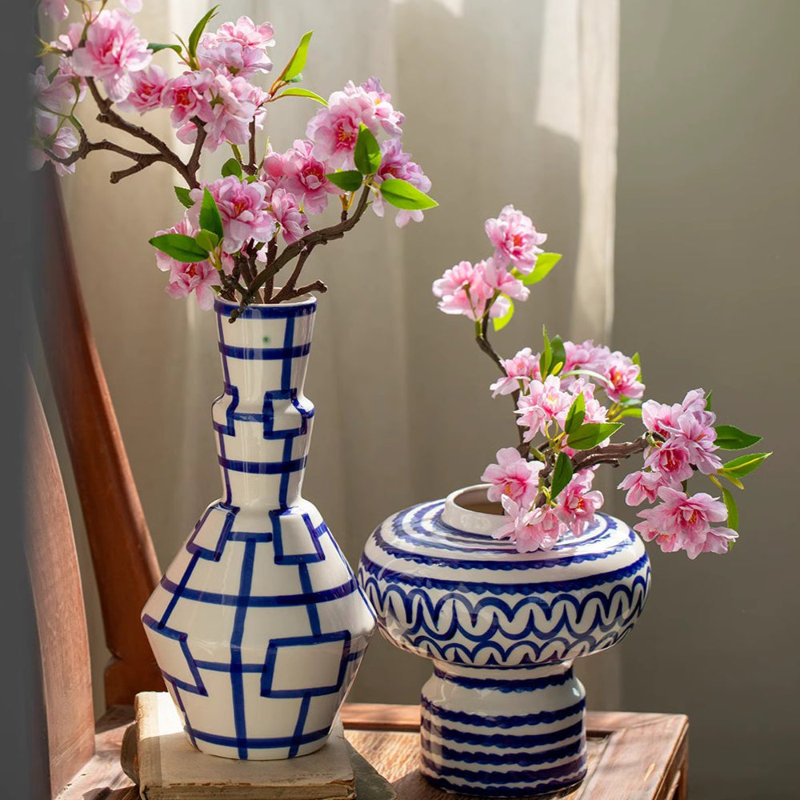 Petite tige de fleur de pêcher 16,5 po de hauteur, Rose clair