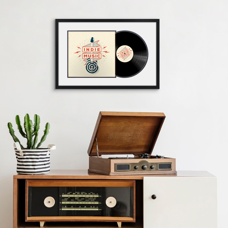 Cadre pour disque vinyle et album de photo 25 po x 16,5 po - noir Qualin