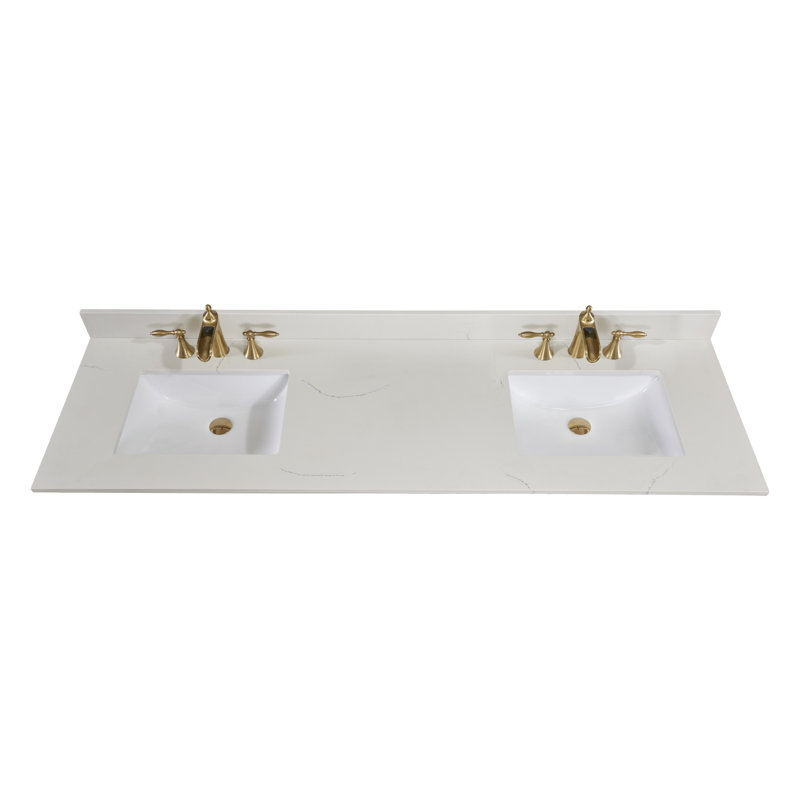 Belluno 73'' Composite Double Bathroom Vanity Top with Sink