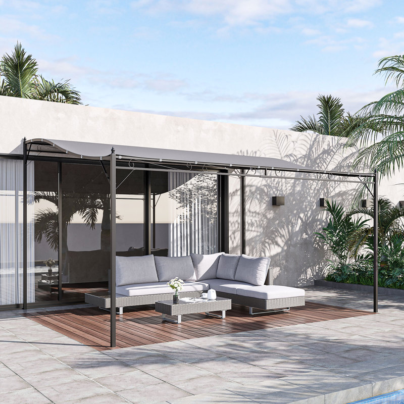 Ahzaria 4 x 3m Metal Patio Gazebo, Grey