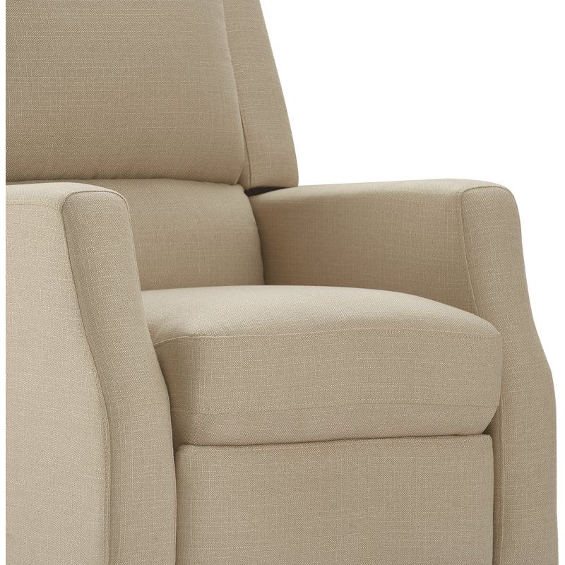 Sand Microfiber Recliner Accent Chair with Metal Legs