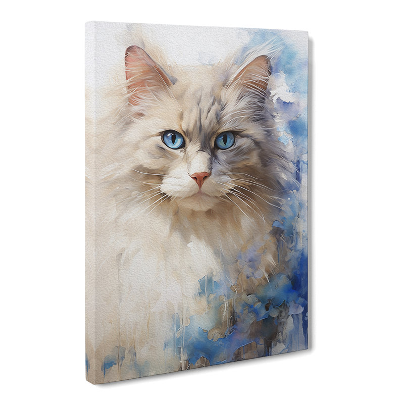 Ragdoll Cat Gestural - Wrapped Canvas