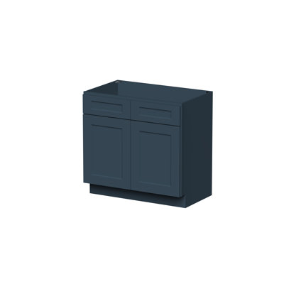 Armoire de meuble-lavabo de style Shaker de DL Cabinetry (prête à assembler) l 36 po x H 34,5 po x P 21 po - Gris Cyber