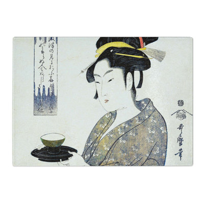 Tempered Glass Serving Tea by Kitagawa Utamaro Chopping Board