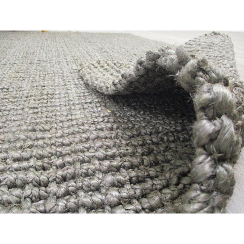 Tapis gris tissé à la main Wolsingham, Rectangle de 7 pi 6 po x 9 pi 6 po