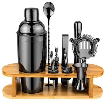 Cocktail Shaker Set Bartender Kit With Stand, Stainless Steel Drink Mixer Set With All Essential Accessories, Professional Bar Tool Set Bartending Kit