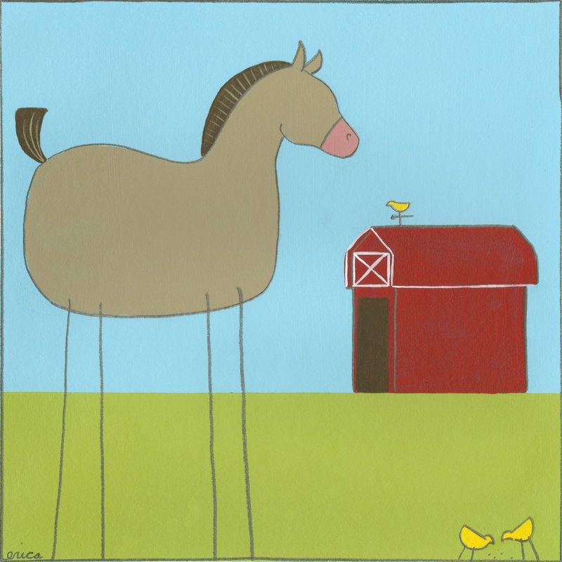 Stick-Leg Horse I by June Erica Vess - Wrapped Canvas Print, 30cm H x 30cm W x 3.8cm D