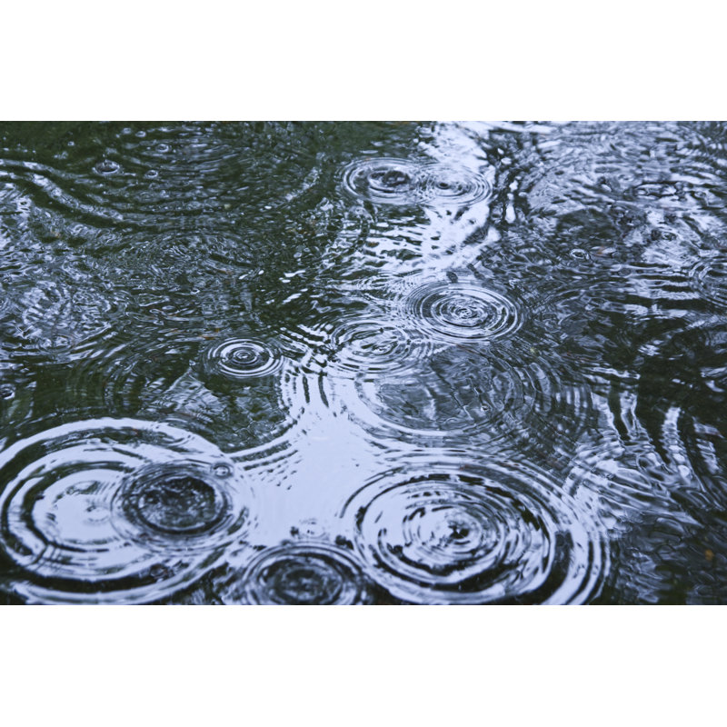 Rain Drops Rippling In A Puddle - Wrapped Canvas Print, 30cm H x 46cm W x 3.8cm D
