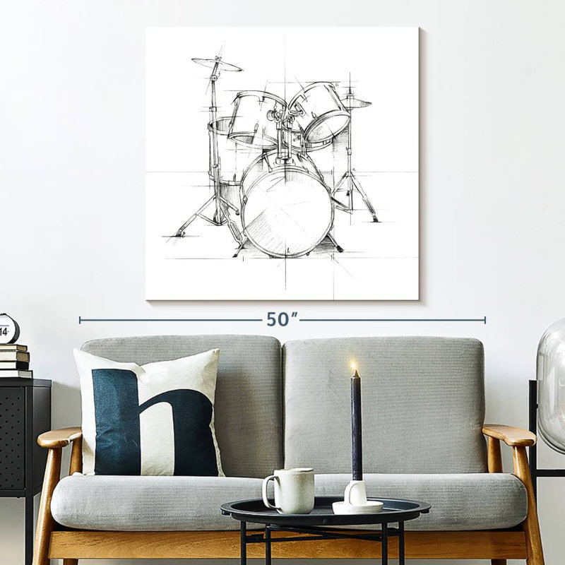 Abarca Drum Sketch, 33" H x 33" W