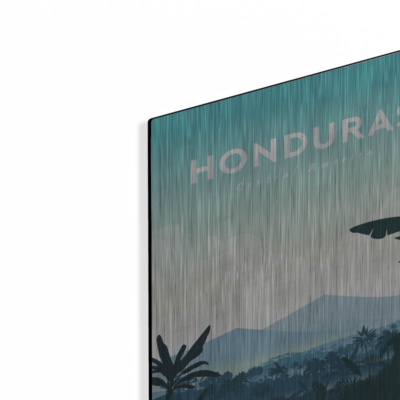 Art mural en métal «Honduras» par Omar Escalante, H 16 po x l 12 po