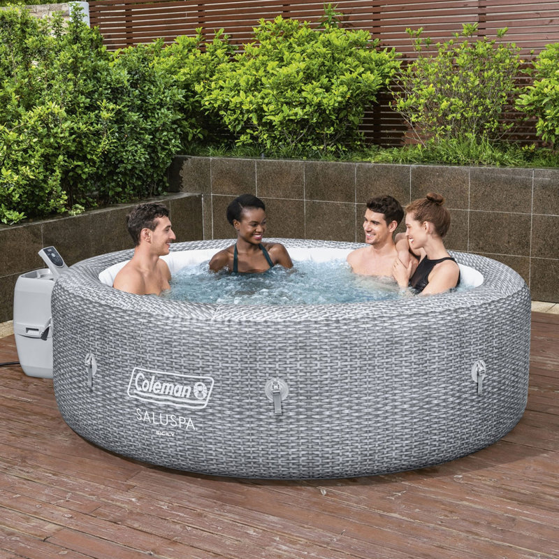 Coleman Sicily AirJet Round Inflatable Hot Tub with EnergySense Cover