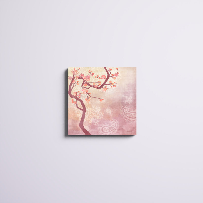 «Sweet Cherry Blossoms V», peinture sur toile, H 20 po x l 20 po