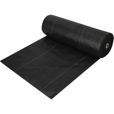 Tissu robuste pour les mauvaises herbes - couvre-sol paysager durable pour le jardinage, contrôle supérieur des mauvaises herbes, haute perméabilité, facile à installer