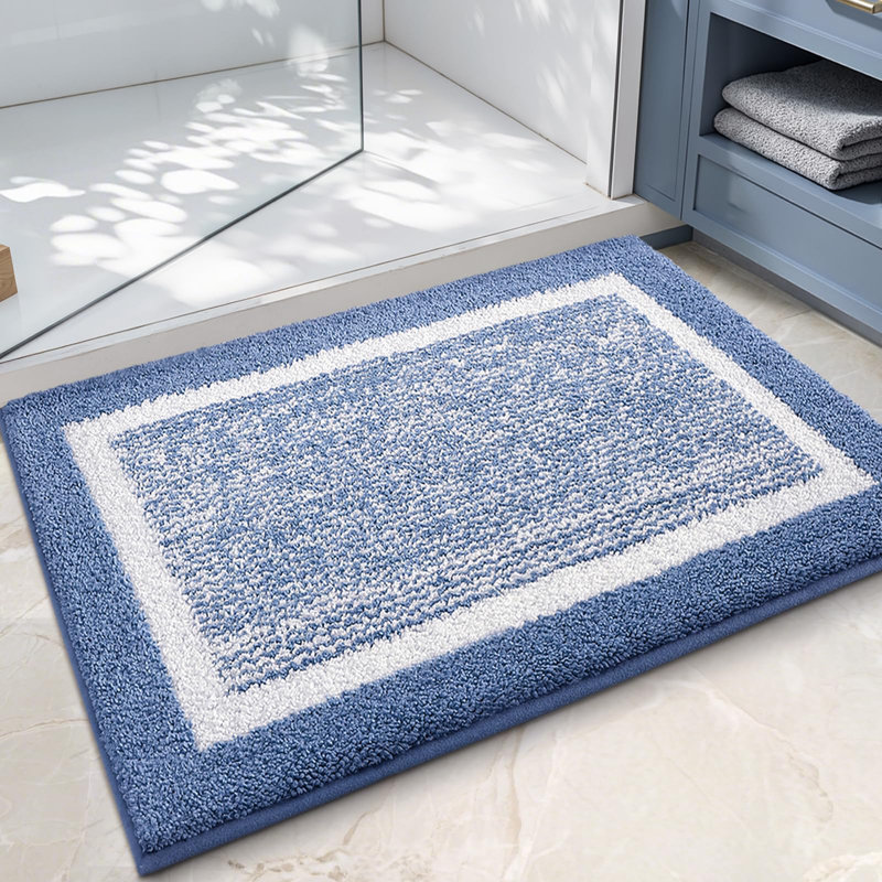Bath Rug With Non-Slip Backing, Blue, 30" L x 20" W