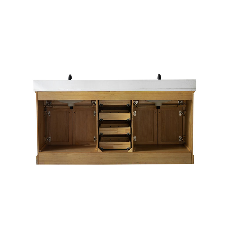Ensemble de meuble-lavabo double 72 po Zoila, Chêne