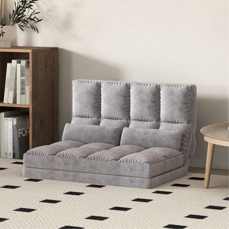 Canapé-lit convertible gris foncé pliable avec coussins, réglable, peu encombrant, canapé, chaise 2, construction stable