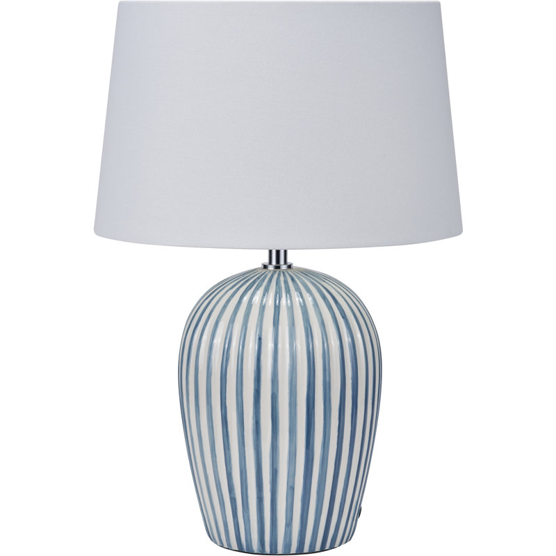 Ceramic Table Lamp, Blue/White