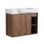 Meuble-lavabo mural 28 po avec lavabo en céramique et porte à fermeture en douceur, 2 tablettes ouvertes