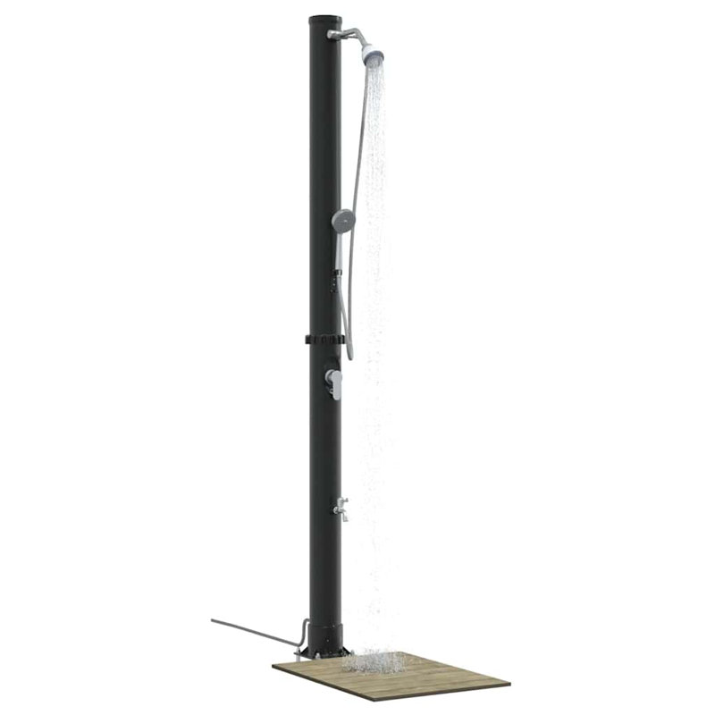 Outdoor Solar shower Black PVC and Aluminium Shower Cylindrical Heated