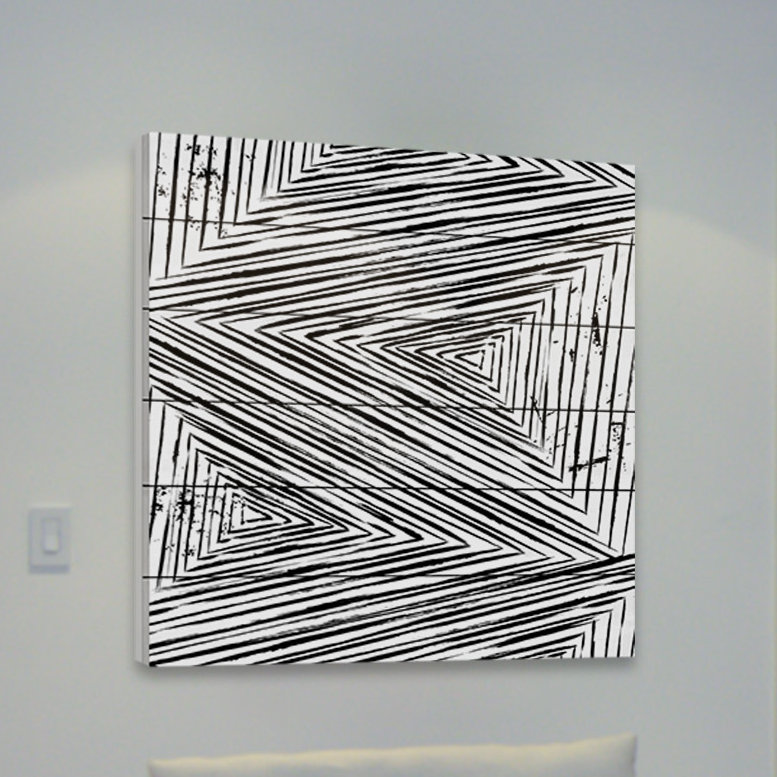 Linear Maelstrom - impression sur bois, H 40 po x l 40 po x P 1,5 po