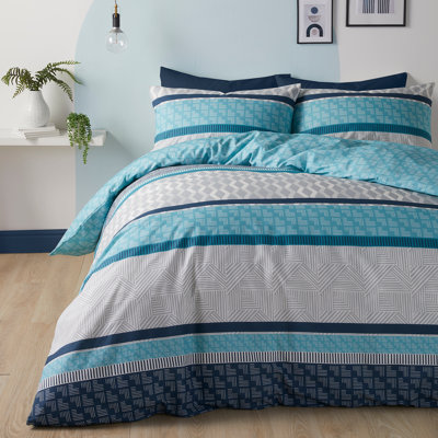 Rico Cotton Blend Geometric Duvet Cover Set with Pillowcases