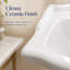Lavabo classique sur pied en céramique blanche - Vasque à colonnes vintage autoportante, rebord surélevé, finition brillante - Entraxe de robinetterie 3 trous de 8 pouces (trous de 8 pouces)