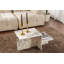 Table basse moderne, marbre Freesia, 31,5 po x 15,7 po x 15,7 po | 100% panneau de particules enduit de mélamine, épaisseur: 0,7 pouce | Conception élégante pour le salon et le bureau, finition durable et élégante-105524071
