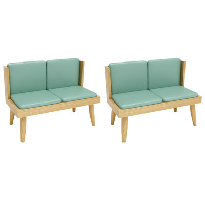 Simple Stylish Cafe Restaurant Bench Faux Leather Upholstered Bench