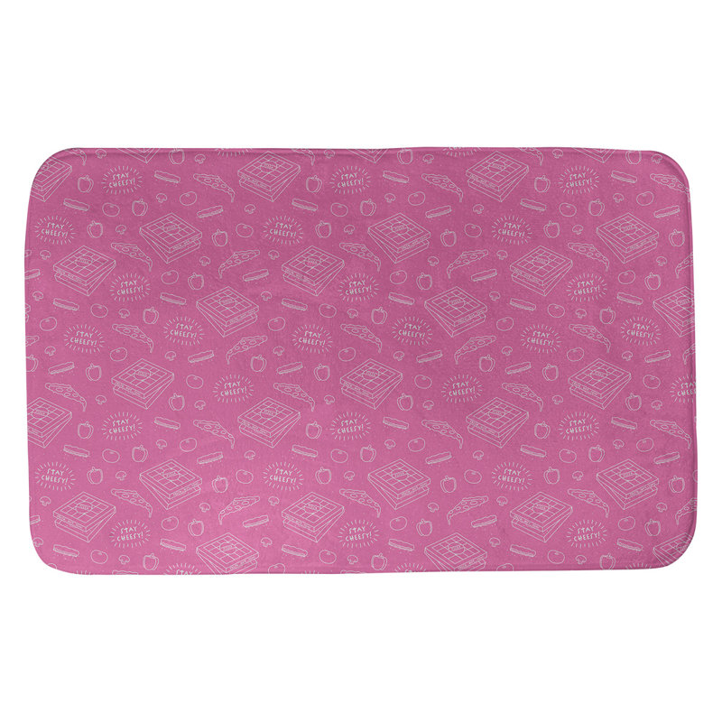 Tapis pour salle de bain Avicia, l 17 po x L 24 po, Rose