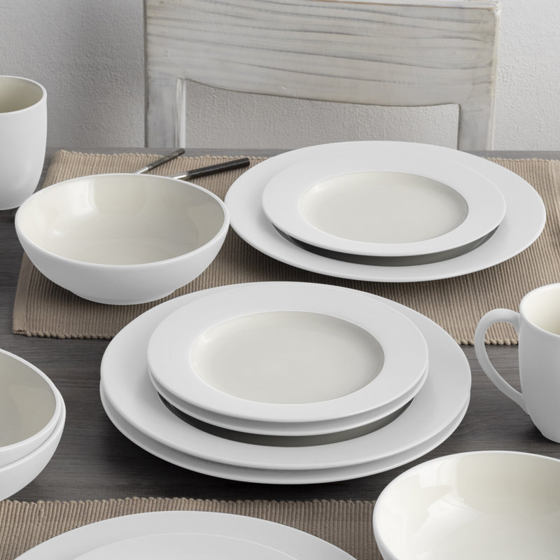 Noritake Colorwave Rim Dinner Plates, 11", White