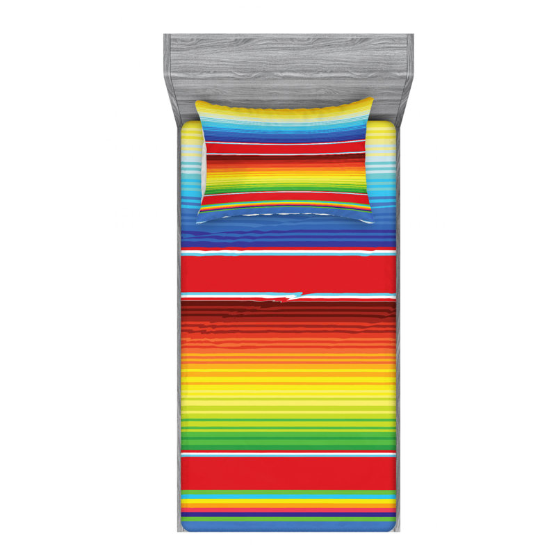 Microfiber Striped Sheet Set, Twin XL Sheet Set with Fitted Sheet