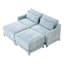 Canapé 2 places, tissu chenille, 1 repose-pieds, 2 coussins lombaires, bois de haute qualité, ergonomique, éponge à haute résilience, installation facile-248036103