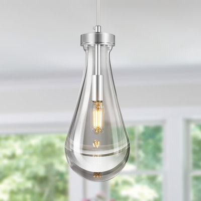 1 - Light Teardrop Pendant Single Raindrop Hanging Light Fixture