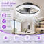 Ventilateur de plafond moderne avec lumières DEL et encastré à intensité variable Fandelier APP Télécommande-304244325