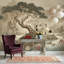 Misty Landscape Wallpaper Cranes Pond Removable Wall Decor-585584111-585584105