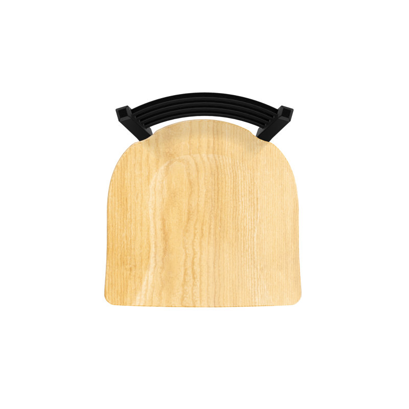 Chaise d'appoint Jackie, Noir froissé, Bois - Chêne naturel