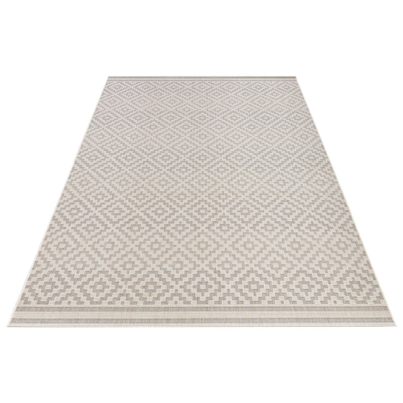 Flatweave Rug in Grey/Cream, Rectangle 160 x 230cm