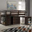 Lit mezzanine bas 3 tiroirs Anne avec commode, bureau et tablettes par Three Posts Baby & Kids-879192456-933203860