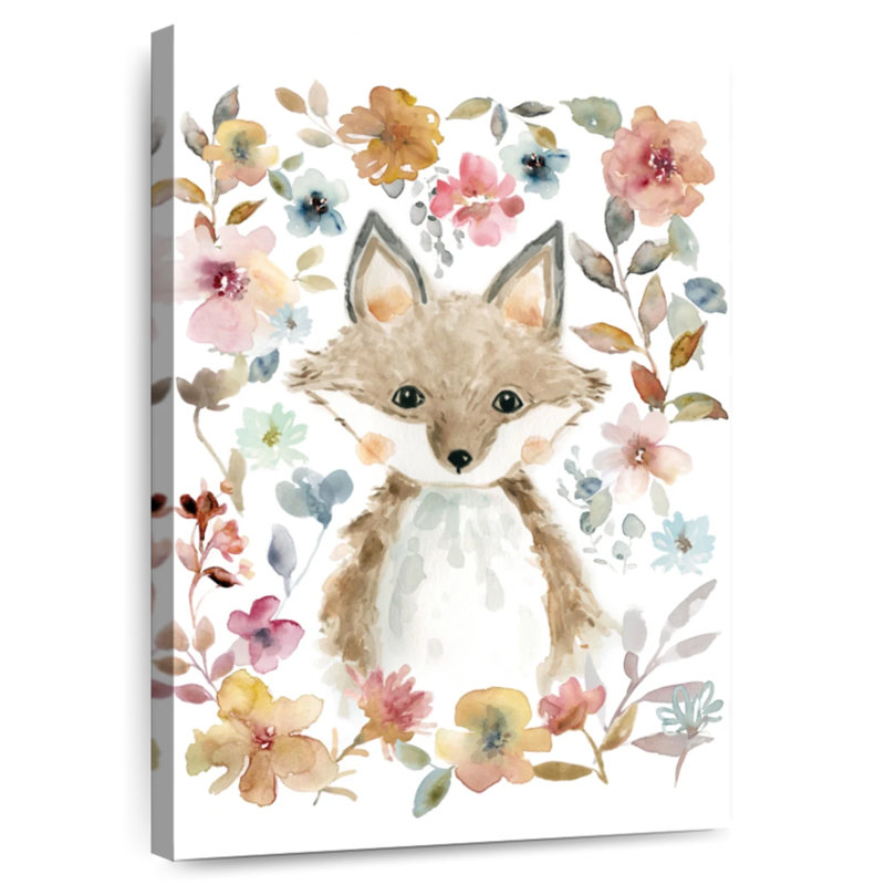 Brampt fleurs et amis renard, H 48 po x l 32 po