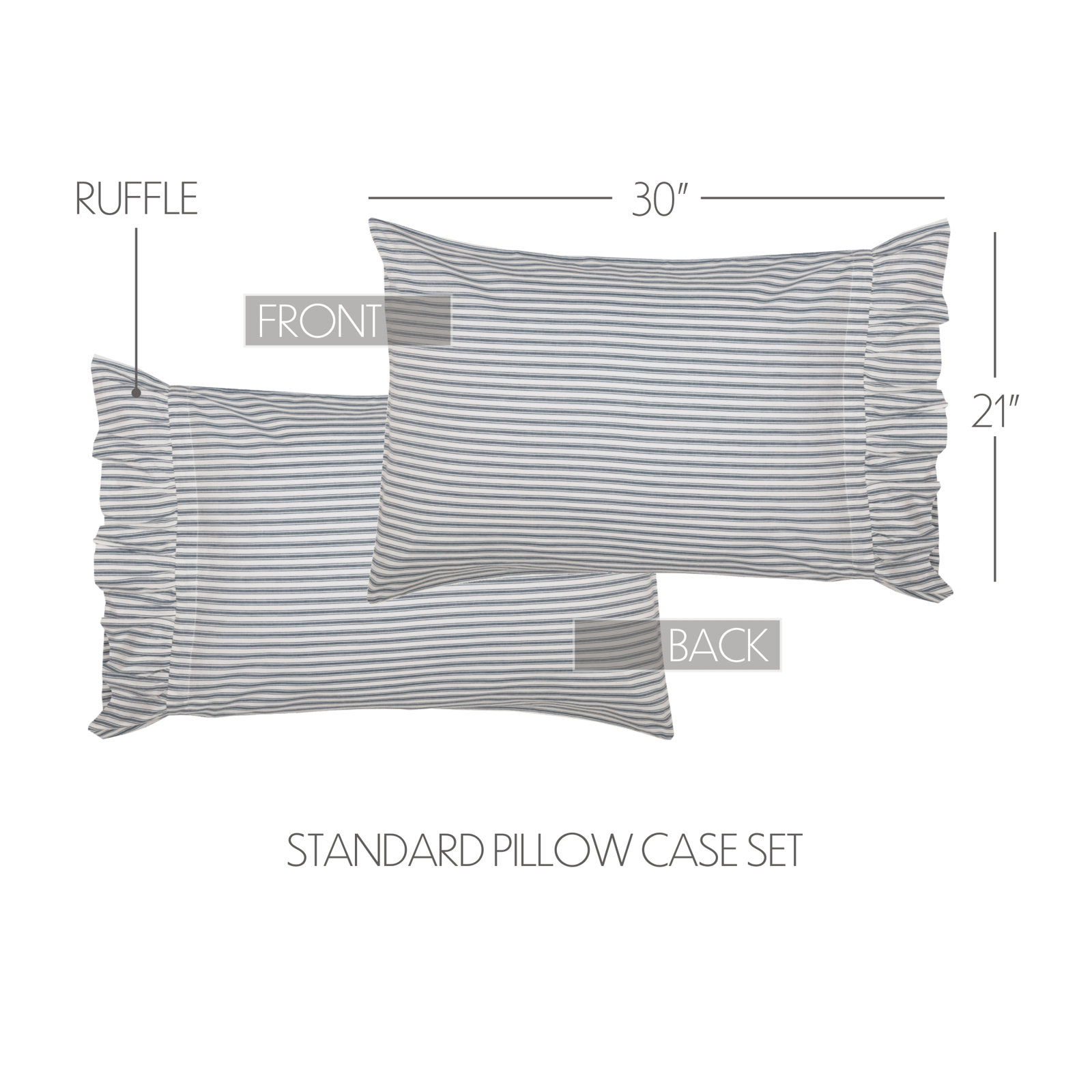 Cotton Pillowcase, Standard, Blue