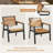 7-Piece Acacia Wood Dining Set with Cushioned Chairs