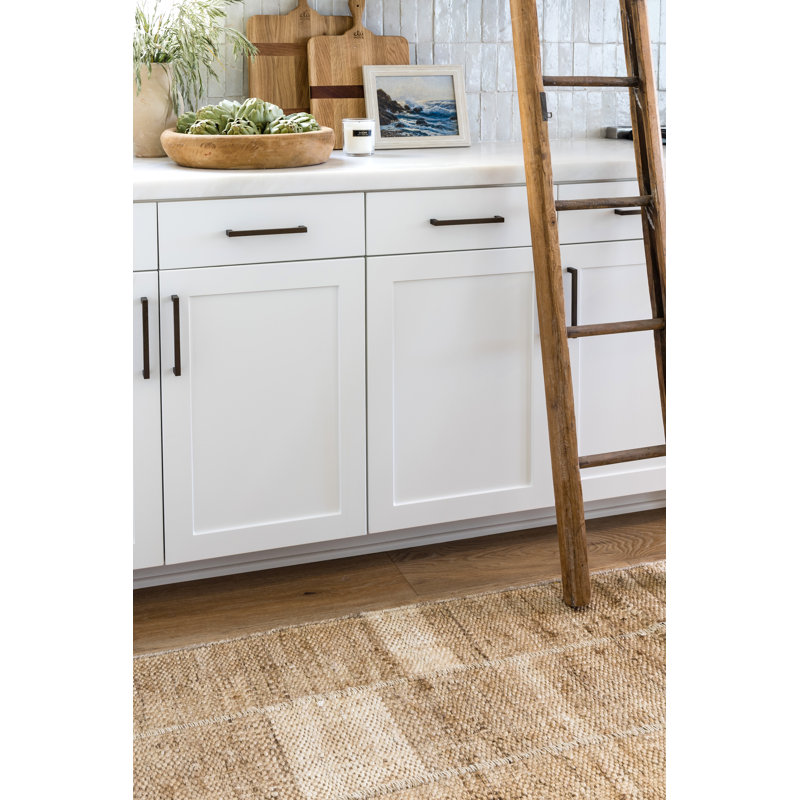Geometric Area Rug in Tan, Rectangle 6'3" x 9'