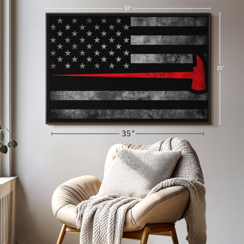 "Drapeau de pompier", H 25 po x l 37 po