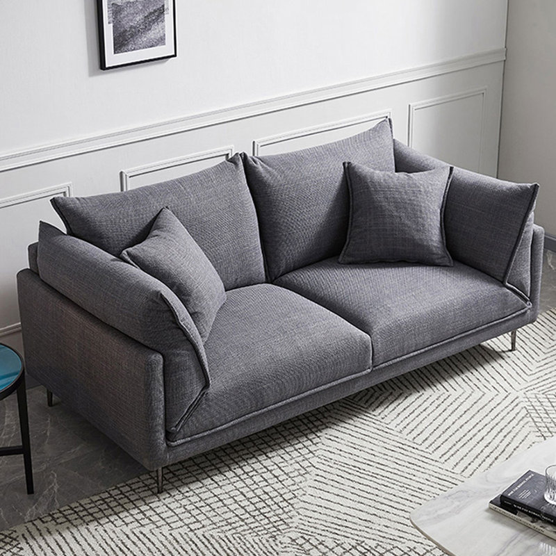 Coussin de canapé standard gris en coton et lin, H 32,28 po x l 74,8 po x P 37,4 po