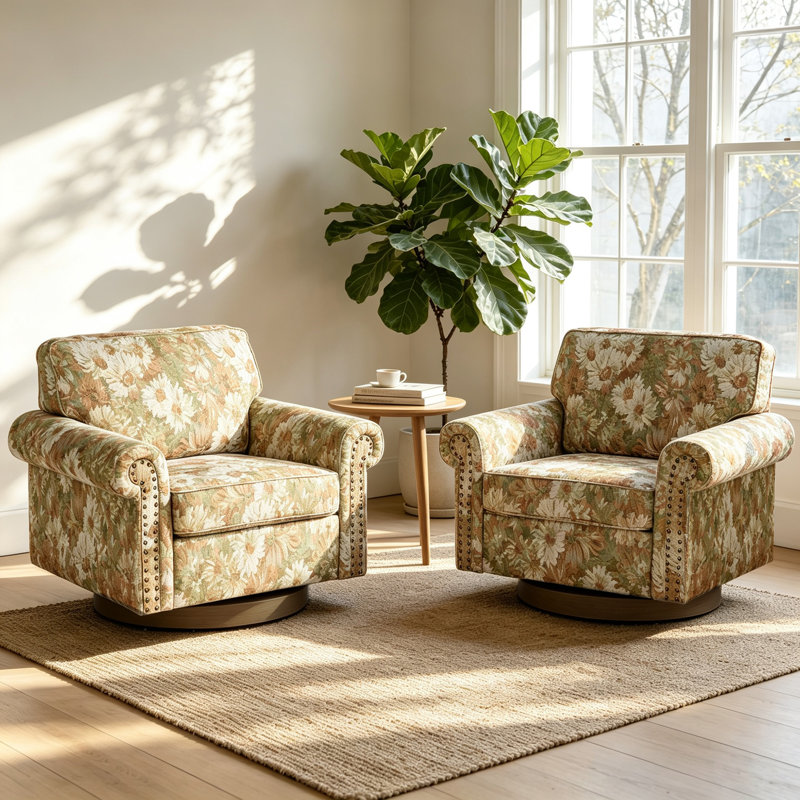 Fauteuil pivotant à 360 degrés, Fleurs de sable